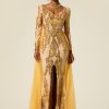 Sequin V-Neck Long Sleeve Cape Maxi Dress