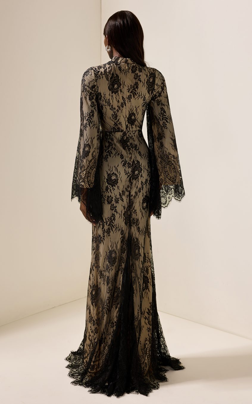 Lace Long Sleeve Midi Dress