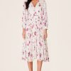 Chiffon Floral V-Neck Midi Dress