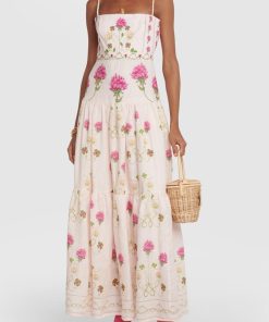 Floral Cami Tapered Waist Midi Dress