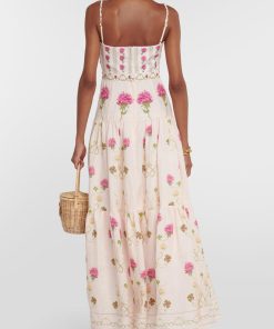 Floral Cami Tapered Waist Midi Dress