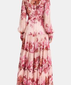 Floral Mid Sleeve Maxi Dress