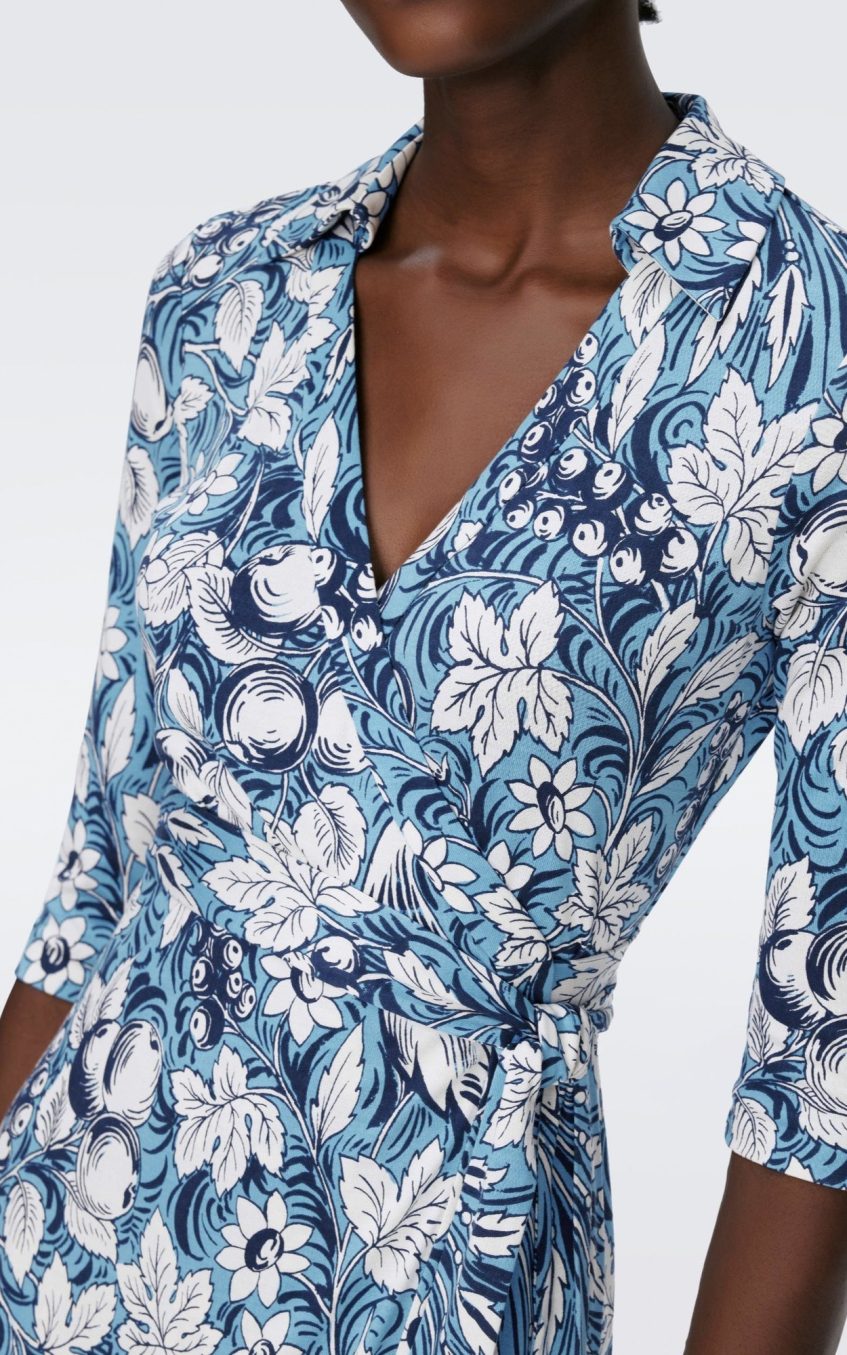 Floral Mid Sleeve Lace Up Wrap Midi Dress