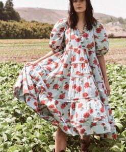 Floral Pleated Bottom Midi Dress