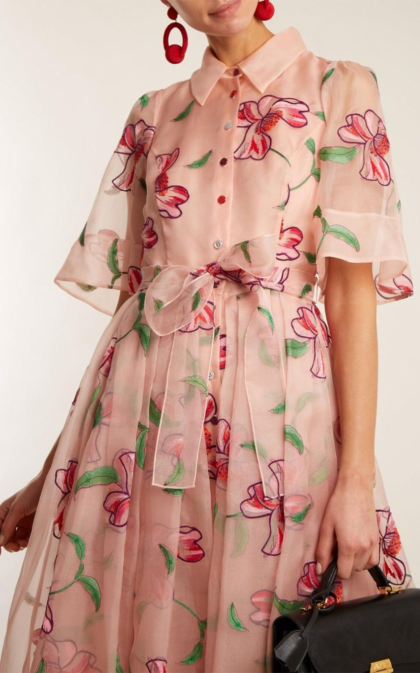 Floral Short Sleeve Bottom Midi Dress