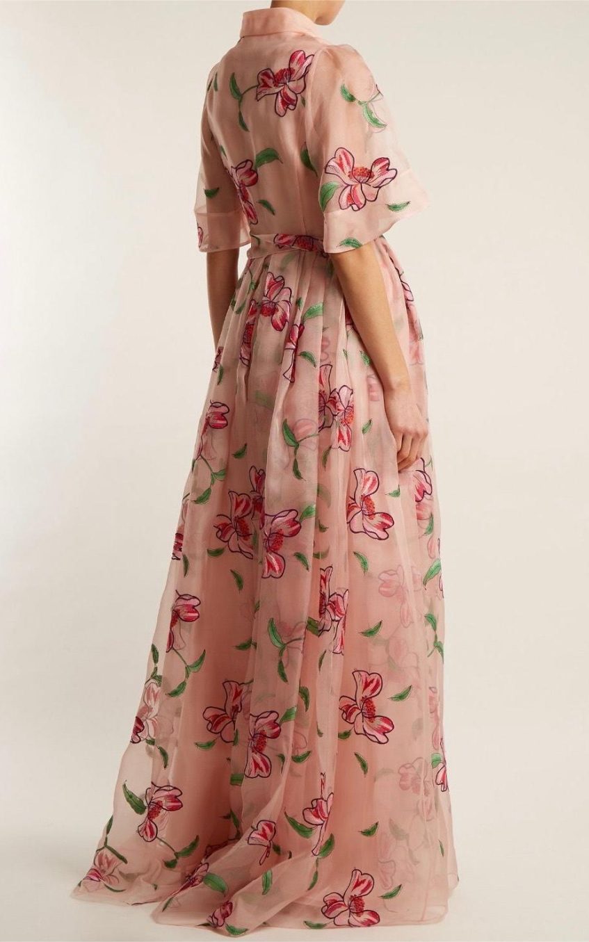 Floral Short Sleeve Bottom Midi Dress