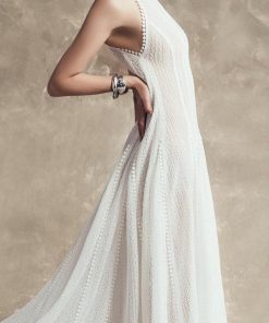 Solid Lace Sleeveless Midi Dress