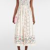 Floral Square Collar Sleeveless Midi Dress